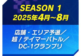 SEASON 1 2025年4月～8月 店舗・エリア予選／超！テイマーバトル／DC-1グランプリ